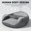 Memory Foam Meditation Cushion with Ergonomic Support | Gray Washable Zafu Pillow for Yoga, Sitting & Reading | Hip, Knee & Leg