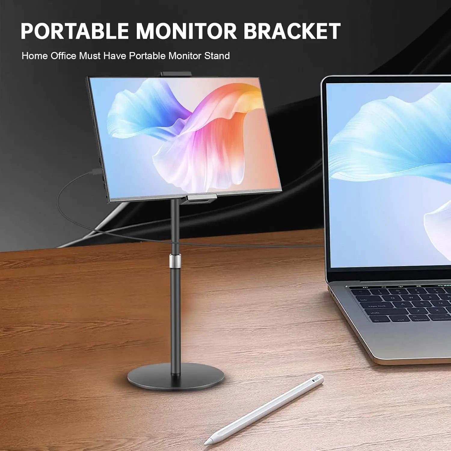 Tablet Stand Holder for Ipad Portable Monitor Desk Stand Adjustable Height Heavy Base Tablet Bracket for Screen Kindle Display