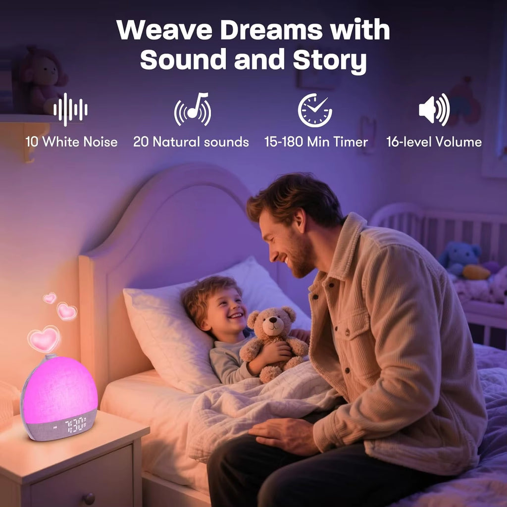 Sunrise Alarm Clock with White Noise Sound Machine, Dimmable RGB Night Lights, and Snooze Function - Perfect Sleep Aid and Gift Option