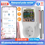 Tuya Wi-Fi Smart Thermostat Socket Outlet Plug Remote Temperature Controller Timer Switch Heating Cooling 3M NTC Sensor 16A
