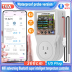 Tuya Wi-Fi Smart Thermostat Socket Outlet Plug Remote Temperature Controller Timer Switch Heating Cooling 3M NTC Sensor 16A