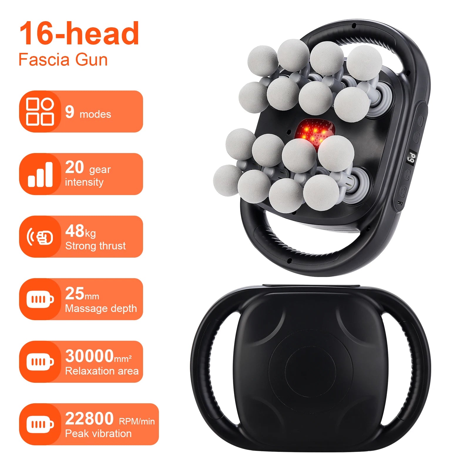 Revolutionary 16-Head High-Frequency Vibration Massage Gun for Comprehensive Muscle Relief and Relaxation