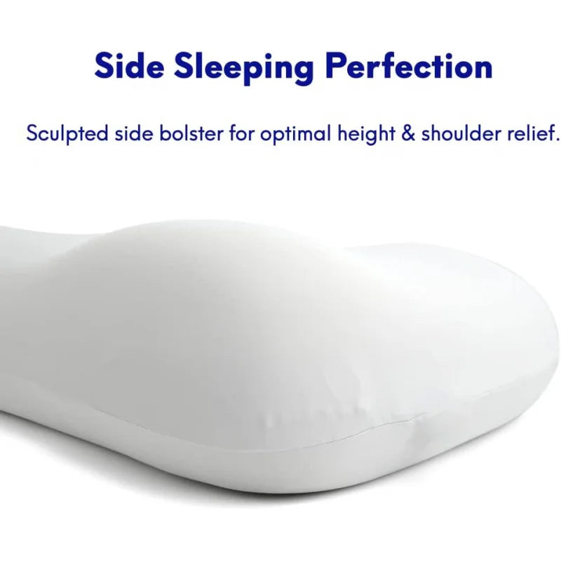 Ergonomic Deep Sleep Pillow with Patented Contour Design for Side and Back Sleepers, Orthopedic Cervical Support for Enhanced Comfort