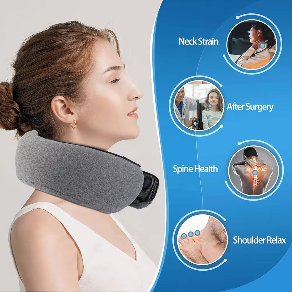 Portable U-Shaped Memory Foam Travel Pillow for Neck Support and Comfort During Breaks