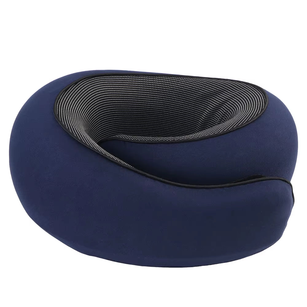 Portable U-Shaped Memory Foam Travel Pillow for Neck Support and Comfort During Breaks