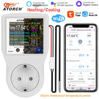Tuya Wi-Fi Smart Thermostat Socket Outlet Plug Remote Temperature Controller Timer Switch Heating Cooling 3M NTC Sensor 16A