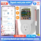 Tuya Wi-Fi Smart Thermostat Socket Outlet Plug Remote Temperature Controller Timer Switch Heating Cooling 3M NTC Sensor 16A