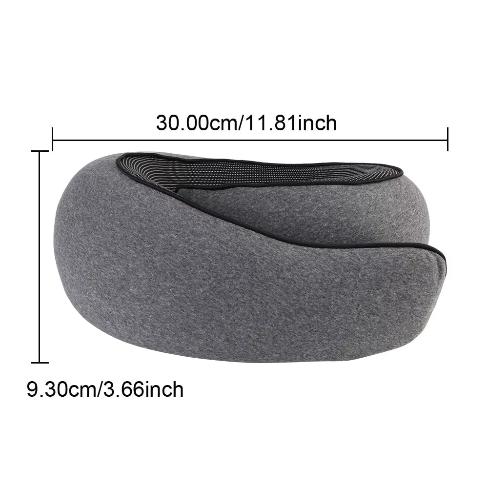 Portable U-Shaped Memory Foam Travel Pillow for Neck Support and Comfort During Breaks