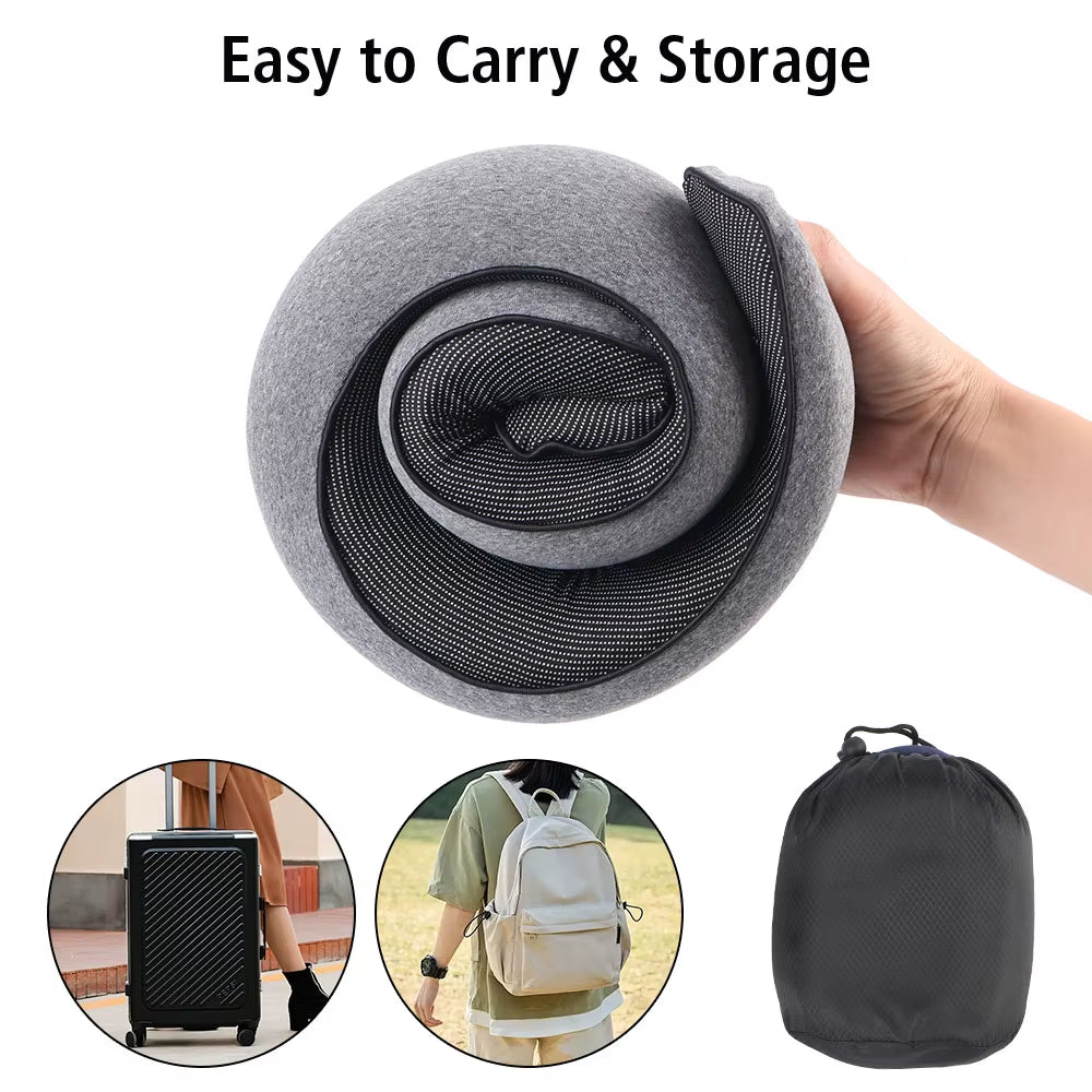 Portable U-Shaped Memory Foam Travel Pillow for Neck Support and Comfort During Breaks