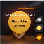 Customized Personality 3D Printing Moon Novelty Light Lunar USB Charging Night Lamp Touch/Remote 2/16 Colors Moonlight