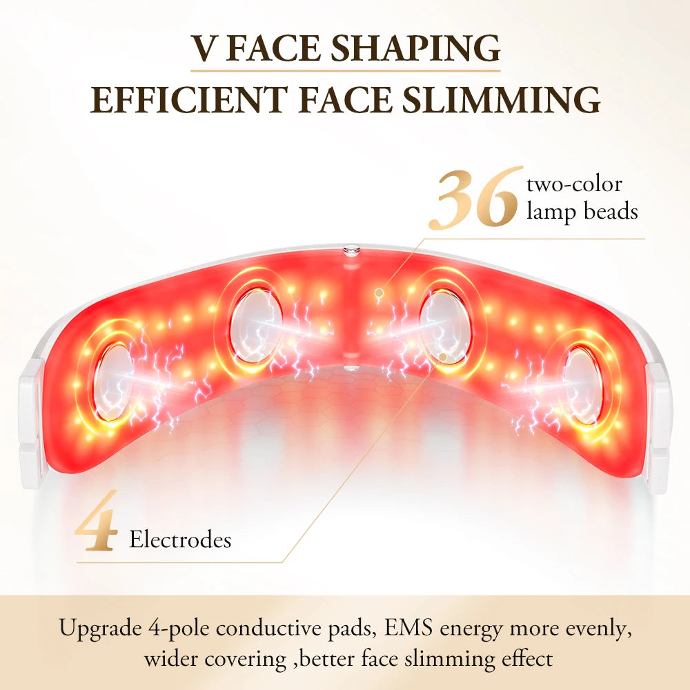 Revolutionary V-Face Lifting Device: EMS Technology for Double Chin Reduction, Facial Slimming, and Rejuvenating Light Therapy