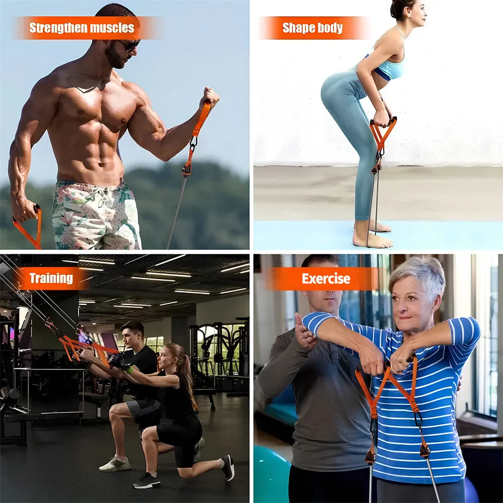 Unleash Your Strength: Advanced Resistance Belt Set with Comfortable Handles for Ultimate Home Fitness