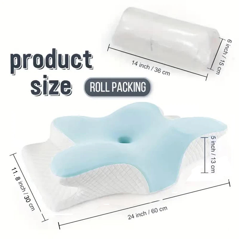 Transform Your Sleep with Our Butterfly Shaped Memory Foam Cervical Pillow - Ultimate Neck Support for Pain Relief and Relaxation