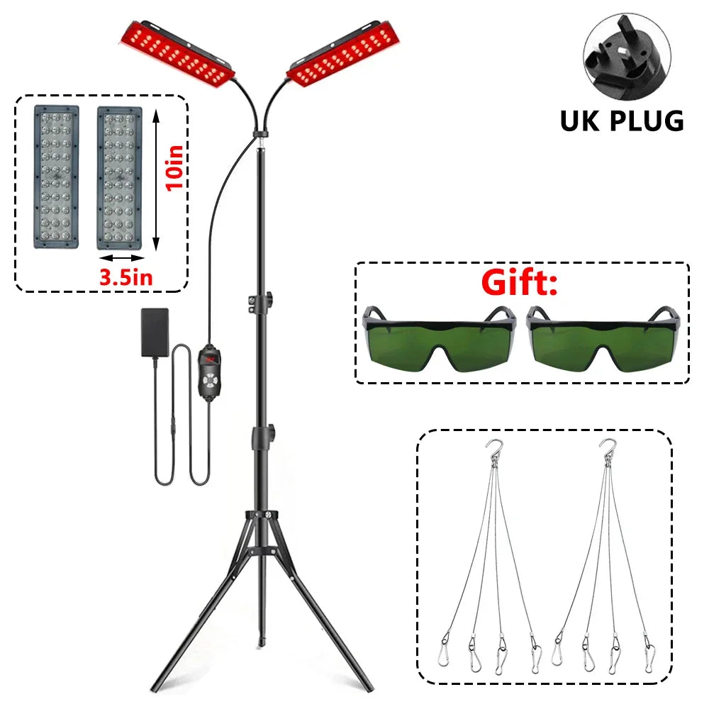 Revolutionary LED Red Light Therapy Lamp for Ultimate Pain Relief and Skin Rejuvenation - Infrared Light Device (660nm & 850nm)