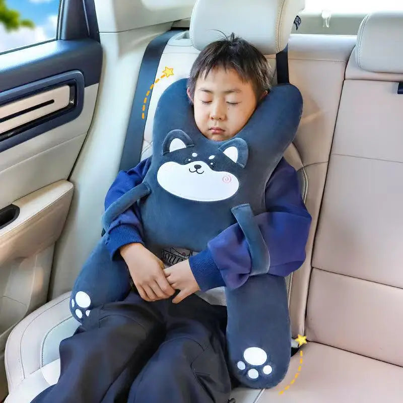 Ultimate Car Neck Pillow with Seat Belt Safety for Kids - Comfort & Support for Long Journeys