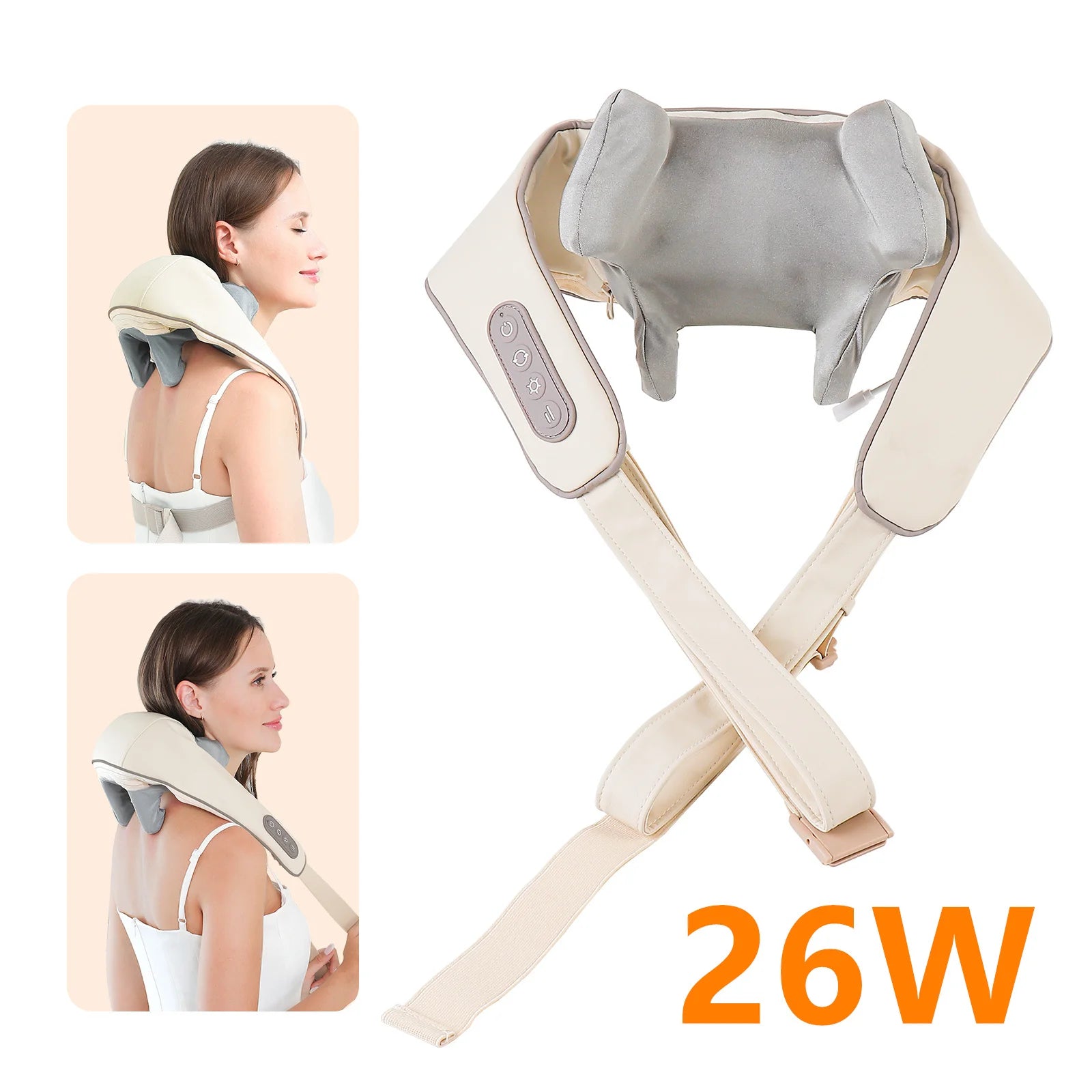 Revitalize Your Day with the 26W Wireless Neck and Shoulder Massager - Ultimate Kneading Relief for Trapezius and Cervical Tension