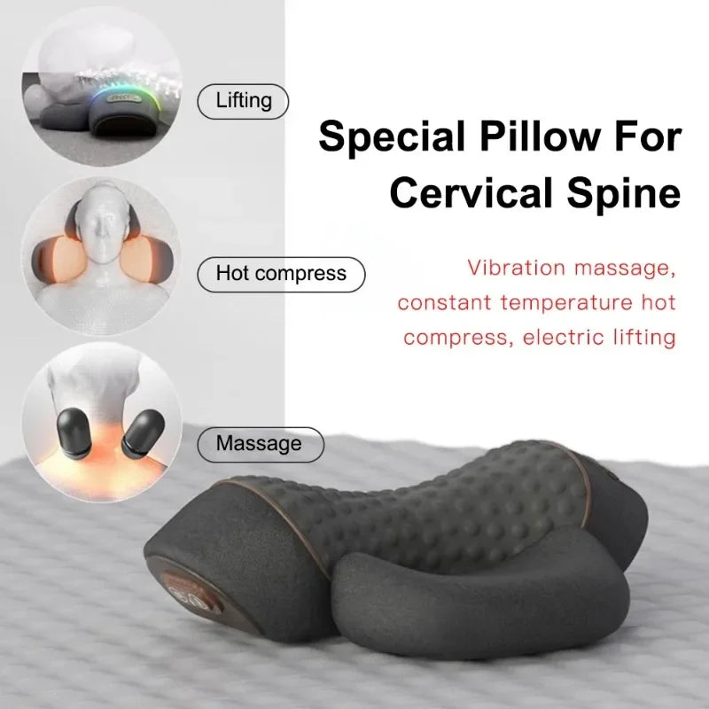 Revolutionary Electric Neck Massager Pillow with Soothing Heat, Vibration, and Cervical Stretching for Ultimate Comfort and Relief