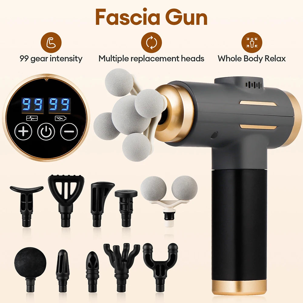 Unlock Deep Tissue Relief with the 11-in-1 High-Performance Massage Gun – 99 Adjustable Levels for Ultimate Muscle Recovery