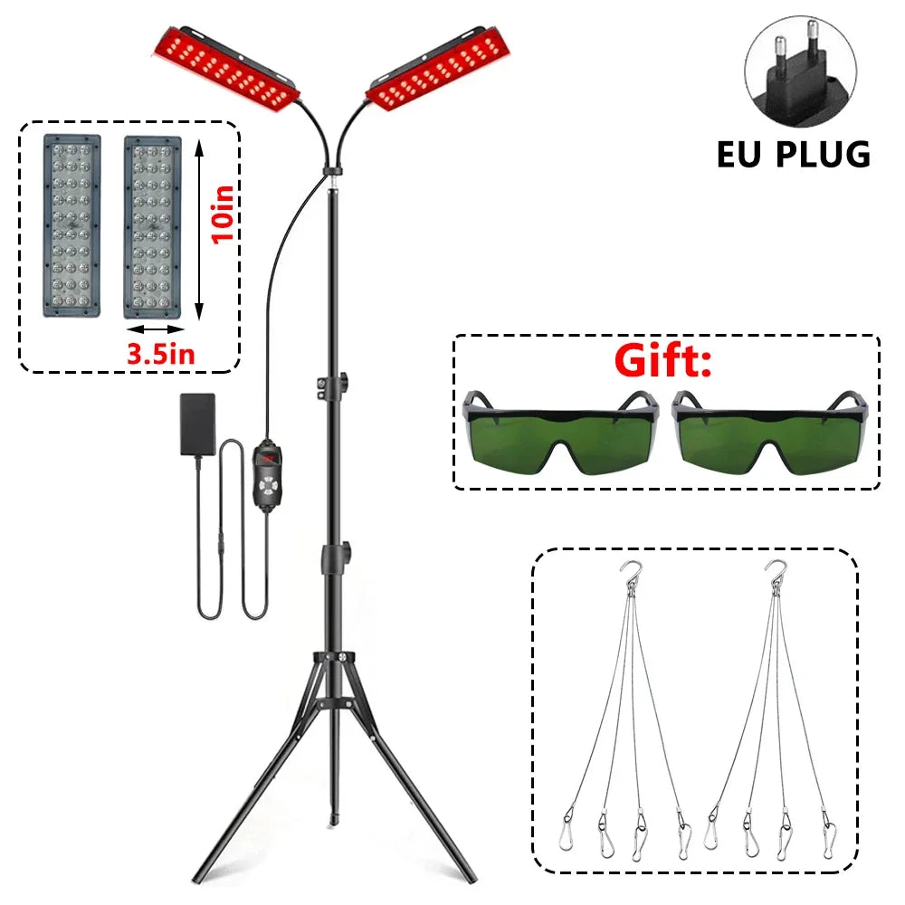 Revolutionary LED Red Light Therapy Lamp for Ultimate Pain Relief and Skin Rejuvenation - Infrared Light Device (660nm & 850nm)