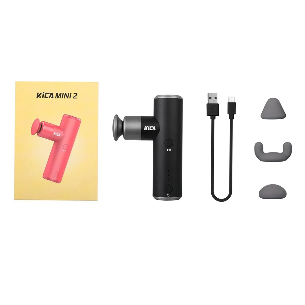 Elevate Your Recovery with the Kica Mini 2 Fascia Gun - Lightweight, Portable Massage Device with 3000 RPM and 3 Customizable Heads for Optimal Muscle Relief