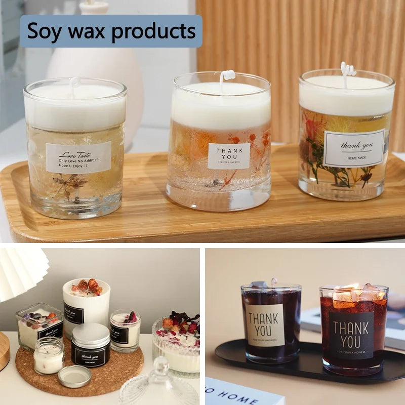 500G/1Kg Pure Soy Wax Paraffin Material Pre-Soy Wax-Core Pigments Aromatherapy Pure Paraffin Wax DIY Handmade Candles Crafts
