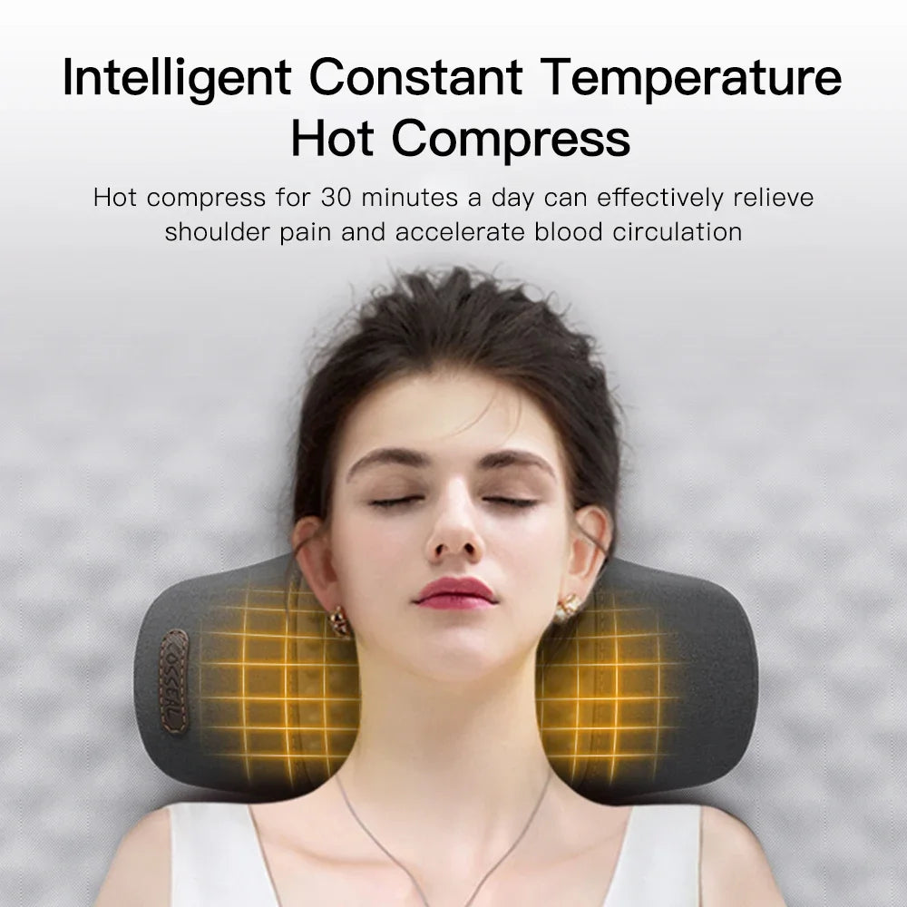 Revolutionary Electric Neck Massager Pillow with Soothing Heat, Vibration, and Cervical Stretching for Ultimate Comfort and Relief