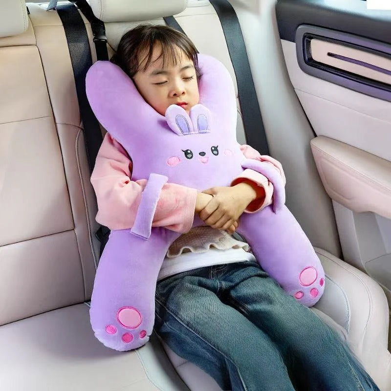 Ultimate Car Neck Pillow with Seat Belt Safety for Kids - Comfort & Support for Long Journeys