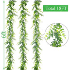 Artificial Plant Vines Wall Hanging Rattan Leaves Branches Outdoor Garden Home Decoration Plastic Fake Silk Leaf Green Plant Ivy