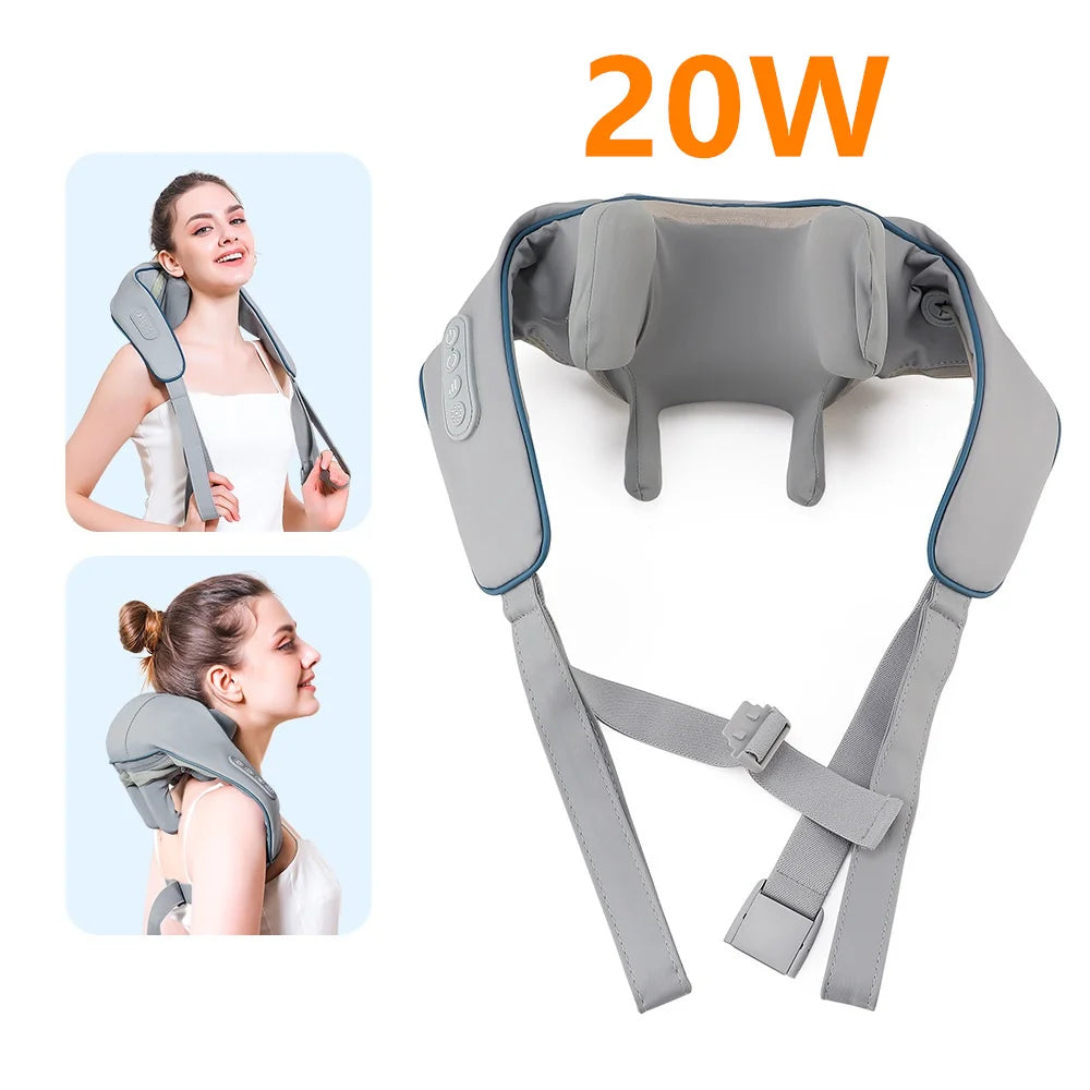 Revitalize Your Day with the 26W Wireless Neck and Shoulder Massager - Ultimate Kneading Relief for Trapezius and Cervical Tension