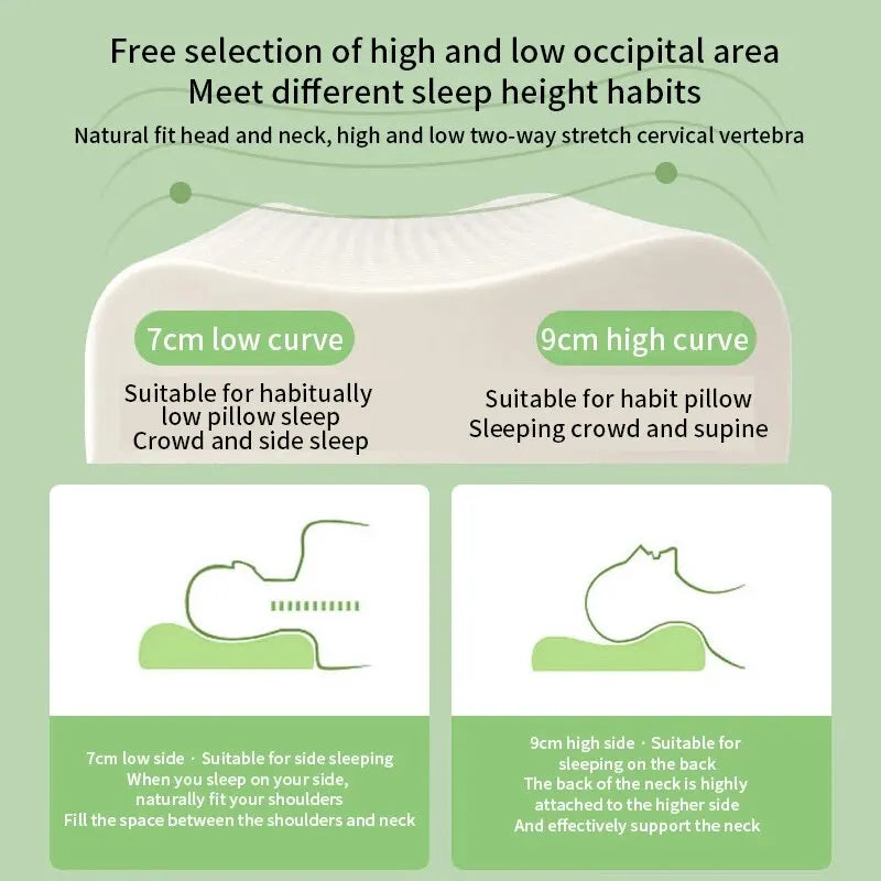 Revolutionary Natural Latex Cervical Pillow - Ultimate Memory Foam Support for Restful Sleep at Home and Beyond