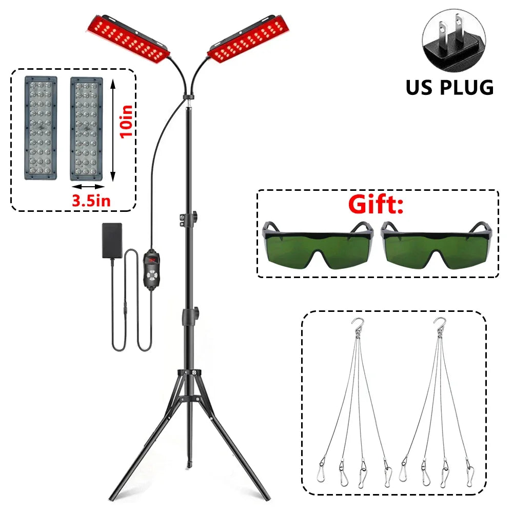 Revolutionary LED Red Light Therapy Lamp for Ultimate Pain Relief and Skin Rejuvenation - Infrared Light Device (660nm & 850nm)