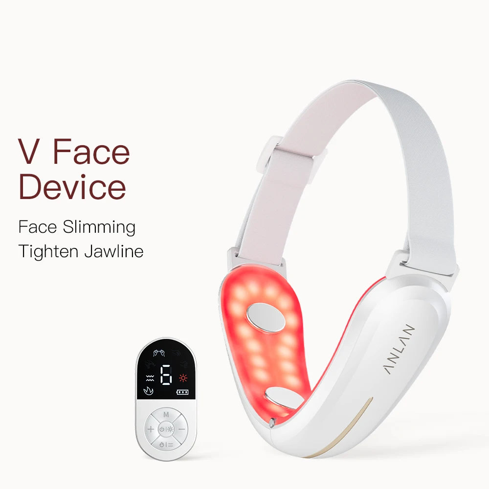 Revolutionary V-Face Lifting Device: EMS Technology for Double Chin Reduction, Facial Slimming, and Rejuvenating Light Therapy