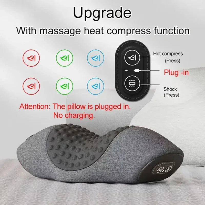 Revolutionary Electric Neck Massager Pillow with Soothing Heat, Vibration, and Cervical Stretching for Ultimate Comfort and Relief