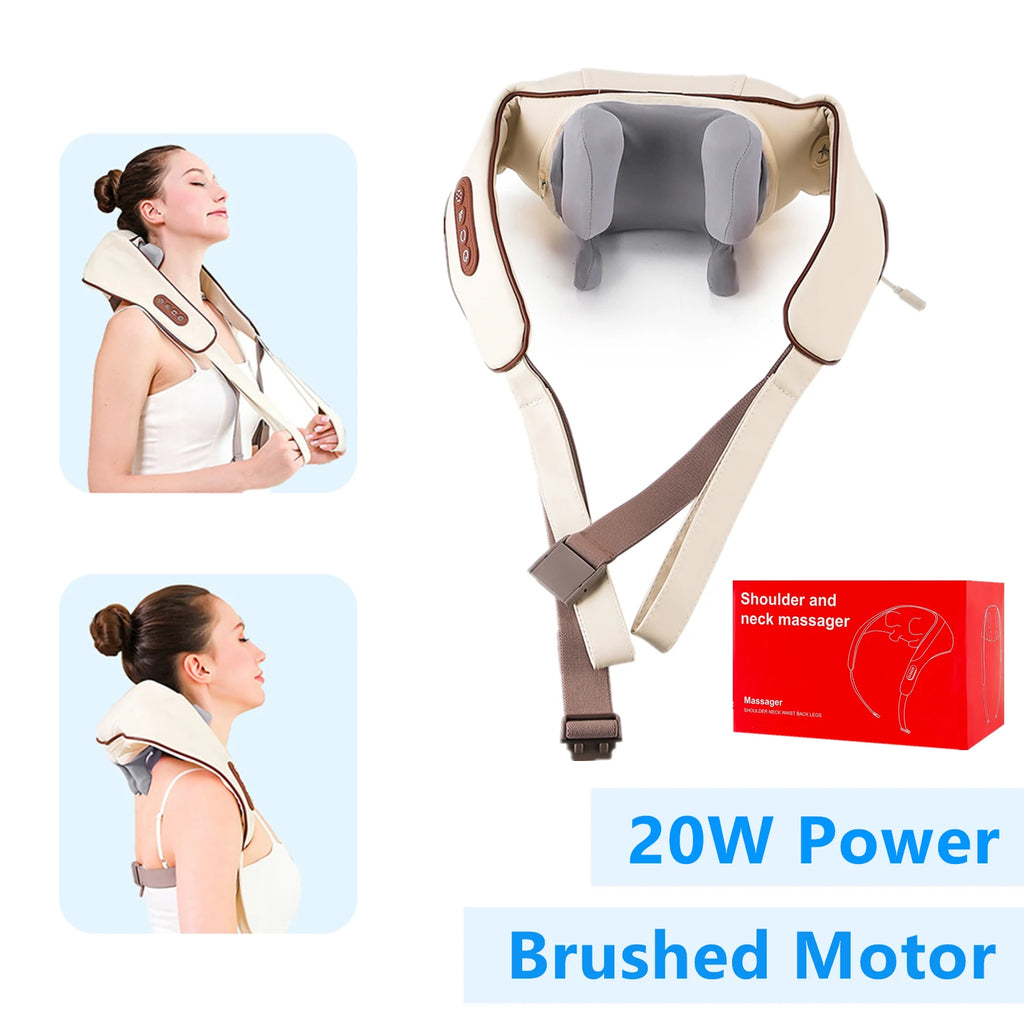 Revitalize Your Day with the 26W Wireless Neck and Shoulder Massager - Ultimate Kneading Relief for Trapezius and Cervical Tension