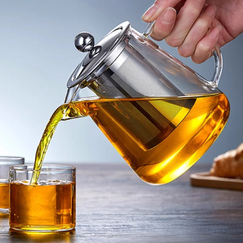 Borosilikat-Glasteekanne 750ml Edelstahl-Sieb Kung-Fu-Tee | LINDERTA