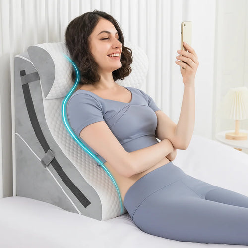 3-in-1 Keilkissen Memory-Foam Nacken Rücken und Anti-Reflux | LINDERTA
