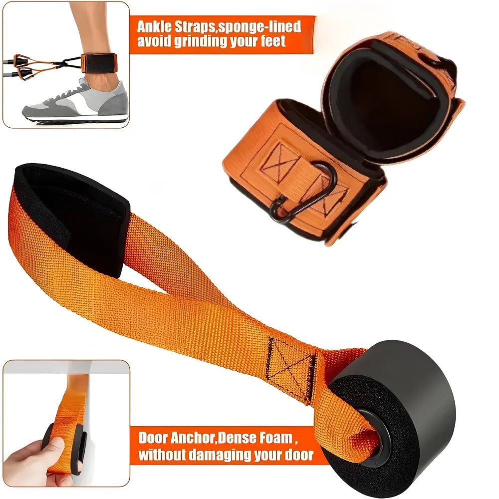 Unleash Your Strength: Advanced Resistance Belt Set with Comfortable Handles for Ultimate Home Fitness