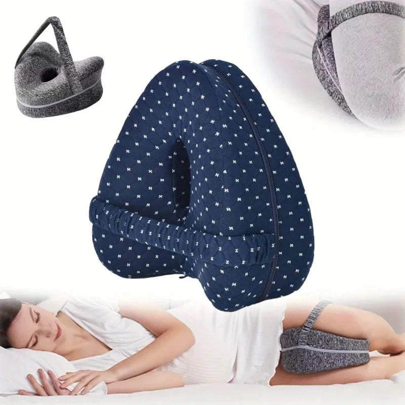 Ultimate Orthopedic Memory Foam Knee Support Pillow for Side Sleepers - Alleviate Sciatica and Hip Pain at Home or on the Go