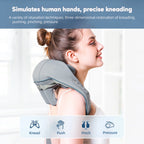 Revitalize Your Day with the 26W Wireless Neck and Shoulder Massager - Ultimate Kneading Relief for Trapezius and Cervical Tension