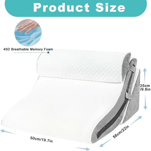 3-in-1 Keilkissen Memory-Foam Nacken Rücken und Anti-Reflux | LINDERTA
