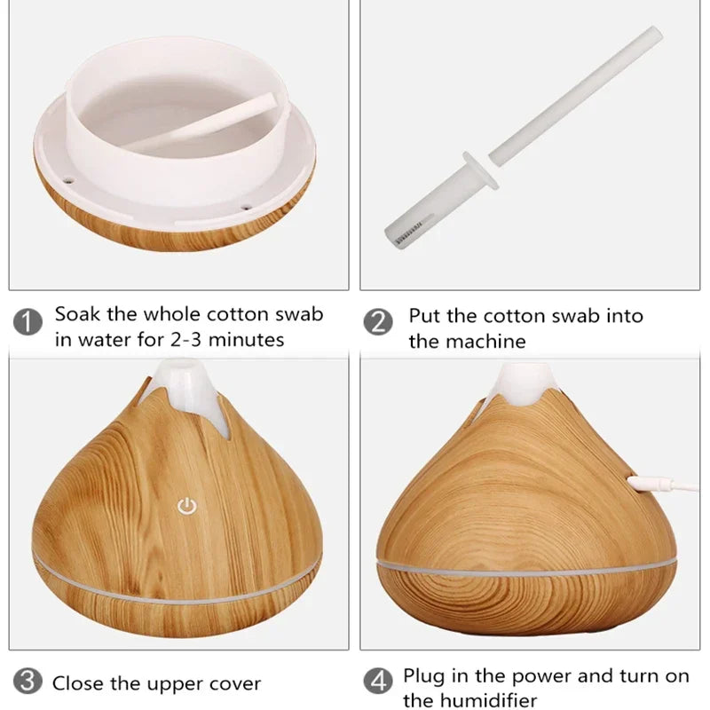 Elevate Your Space with the 350ML Ultrasonic Essential Oil Diffuser - Remote Control & 7-Color LED Light