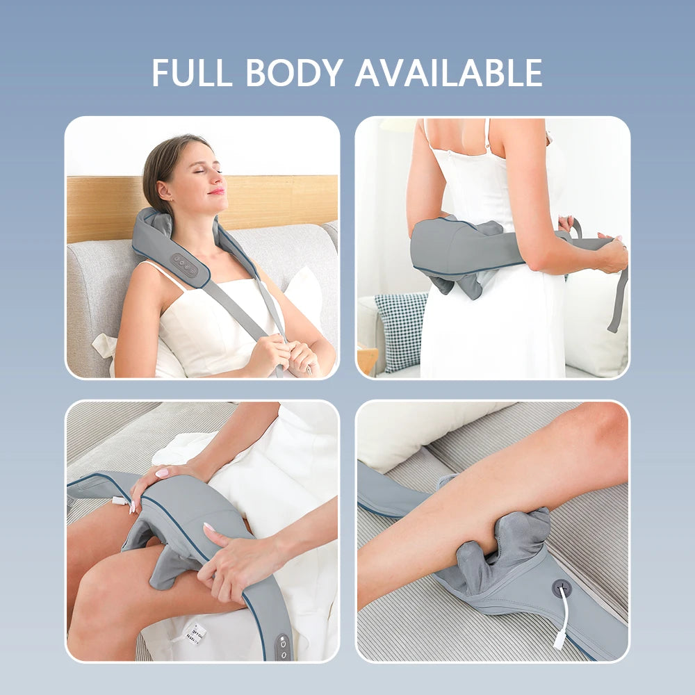 Revitalize Your Day with the 26W Wireless Neck and Shoulder Massager - Ultimate Kneading Relief for Trapezius and Cervical Tension