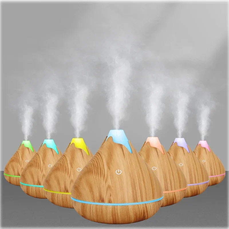 Elevate Your Space with the 350ML Ultrasonic Essential Oil Diffuser - Remote Control & 7-Color LED Light