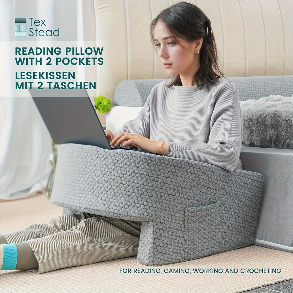 Experience Ultimate Comfort with Our Extra Large Memory Foam Reading Pillow - Perfect for Gaming and Working!