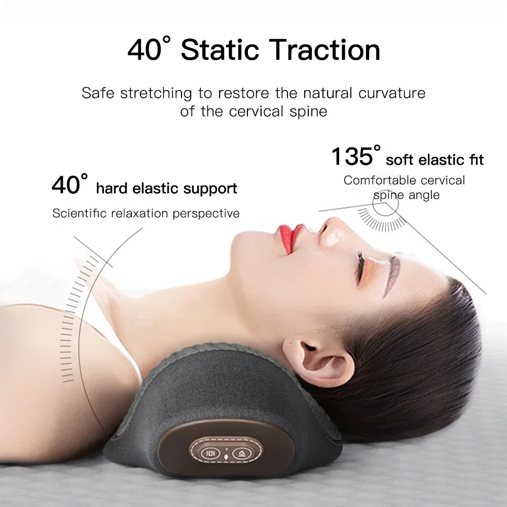 Revolutionary Electric Neck Massager Pillow with Soothing Heat, Vibration, and Cervical Stretching for Ultimate Comfort and Relief