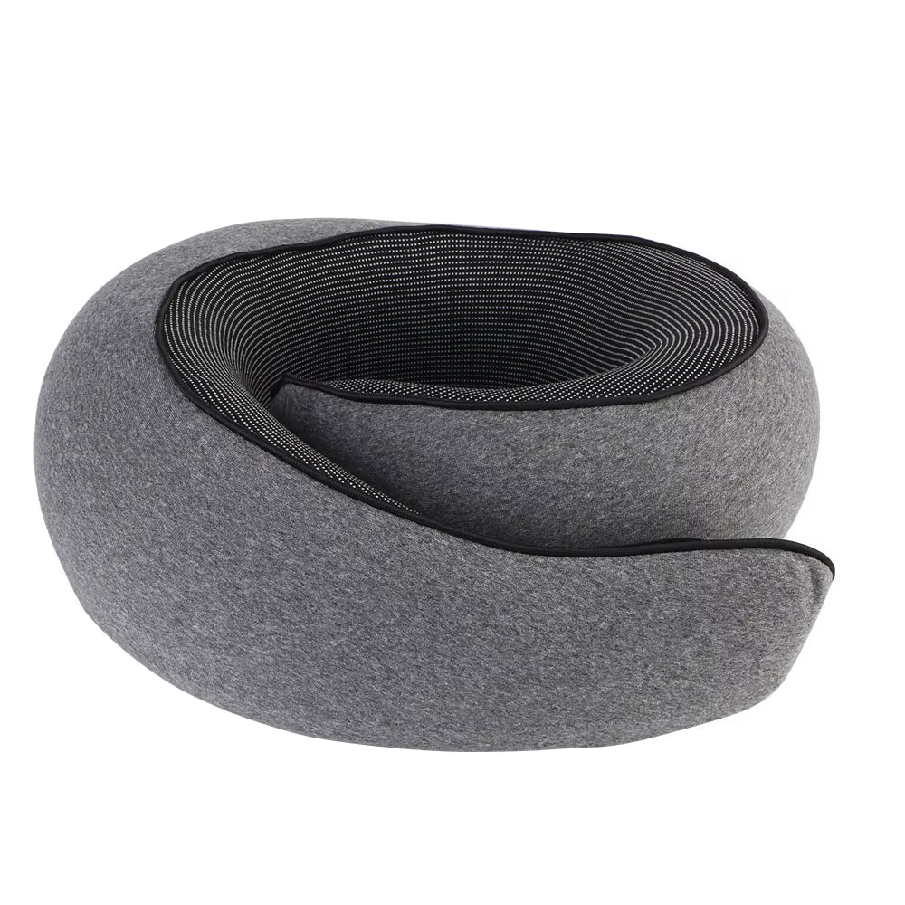 Portable U-Shaped Memory Foam Travel Pillow for Neck Support and Comfort During Breaks