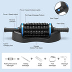 Rechargeable Cordless 360° Rolling Percussive Massager for Muscle Relaxation and Pain Relief in Back, Feet, and Legs