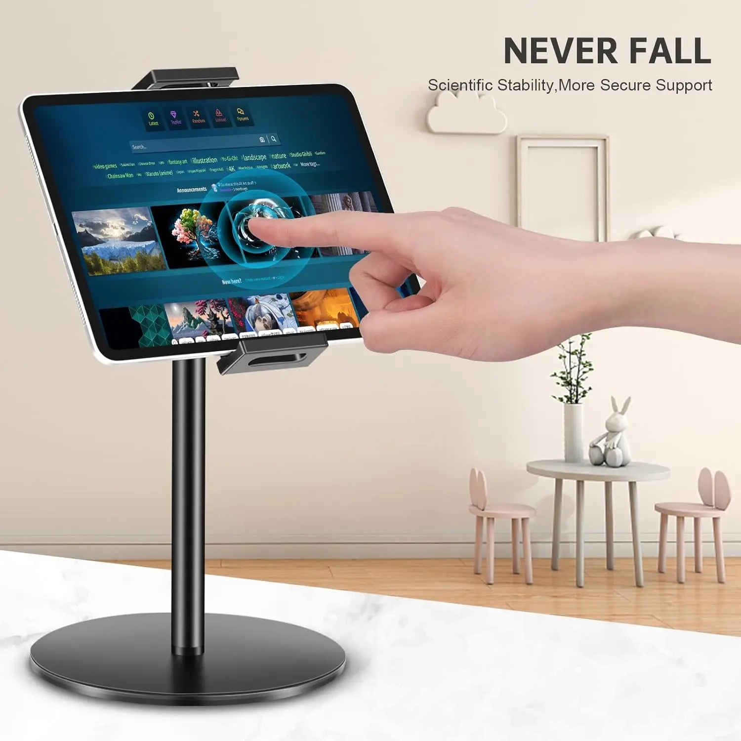 Tablet Stand Holder for Ipad Portable Monitor Desk Stand Adjustable Height Heavy Base Tablet Bracket for Screen Kindle Display